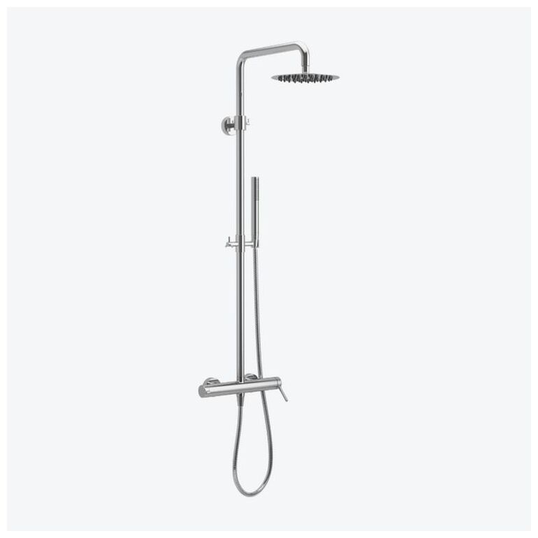 excellent pi zestaw prysznicowy rain ścienny z deszczownicą slim 25 cm chrom (arex.1281cr) 