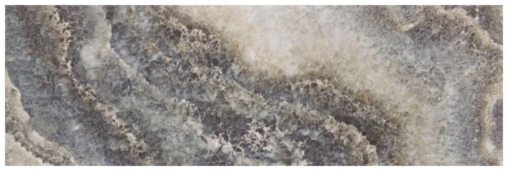 Błyszcząca płytka ścienna Onix Oscuro 10x30 w szaro-beżowym marmurowym wzorze cegiełki