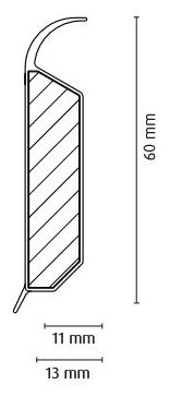 FN Neuhofer FN ROUND-X060 60 mm Traffic White (FB001) listwa Przypodłogowa 240x6x1.3 - zdjęcie nr: 2