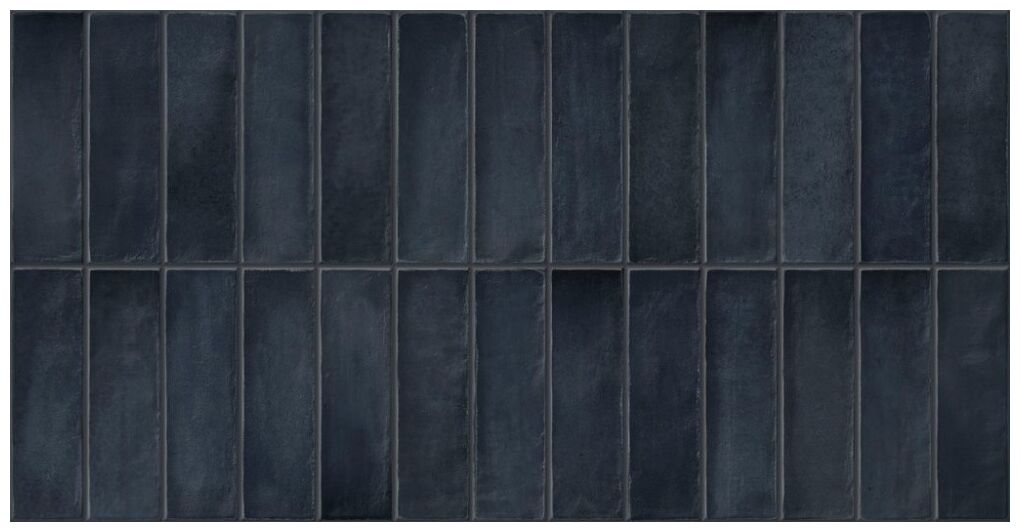Błyszcząca płytka Deco Artis Plus Navy 32x62,5 o wzorze cegiełki w ciemnym odcieniu navy