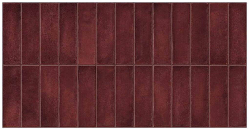 Bordowa płytka Deco Artis Plus Burdeos o błyszczącej powierzchni i wymiarach 32x62,5