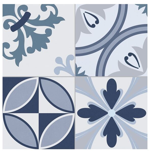 Patchworkowe płytki Lumier Blue z matową powierzchnią w odcieniach niebieskiego i szarości - zdjęcie nr: 2