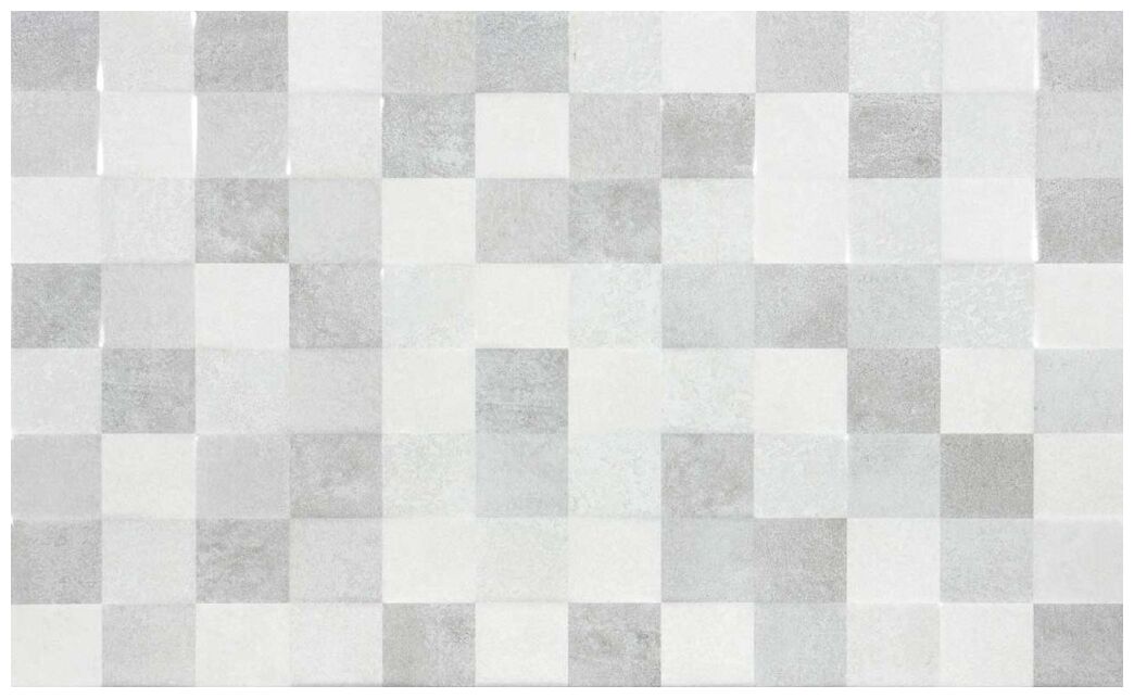 Duża płytka ścienna Studio RLV. Gris z mozaiką w odcieniach szarości i bieli