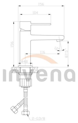 invena glamour bateria umywalkowa złota (bu-02-009-v) 