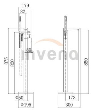 invena glamour bateria wannowa wolnostojąca złota (bw-02-w09-v) 