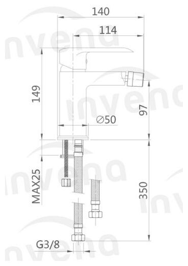 invena siros bateria bidetowa chrom (bb-90-001-a) - zdjęcie nr: 2