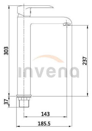invena siros bateria umywalkowa wysoka chrom (bu-90-w01-a) - zdjęcie nr: 2