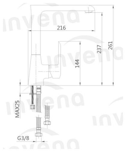 invena siros bateria zlewozmywakowa czarna (bz-90-l04-a) - zdjęcie nr: 2