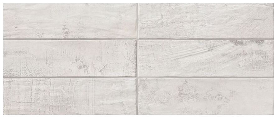 Matowa glazura Pietra White Bricks 25x60 w formie cegiełki o białym tle i szarych strukturach