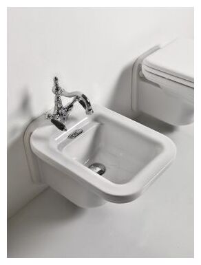 kerasan waldorf czarny bidet wiszący z pierścieniem odpływu w kolorze brązu (4125k6) 55x37 