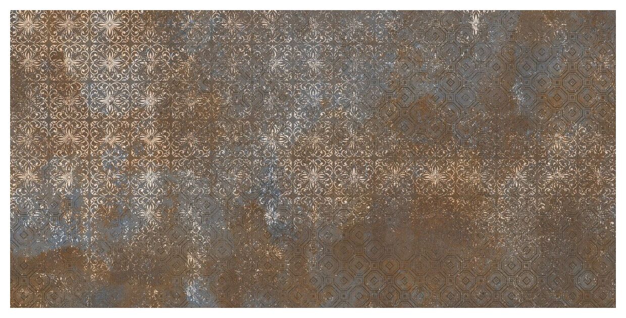 Keros ceramika Oxido Blue dekor 60x120 - gres ceramiczny hiszpański w stylu loftowym podłogowy