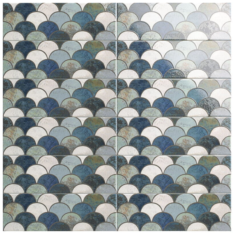 mainzu ceramica escama blu dekor 10x30 - zdjęcie główne