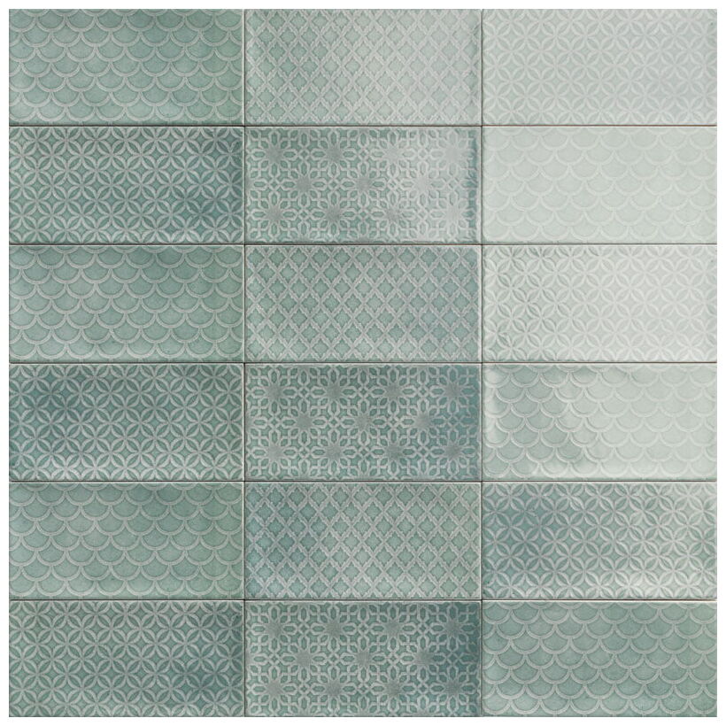 mainzu ceramica camden emerald dekor 10x20 