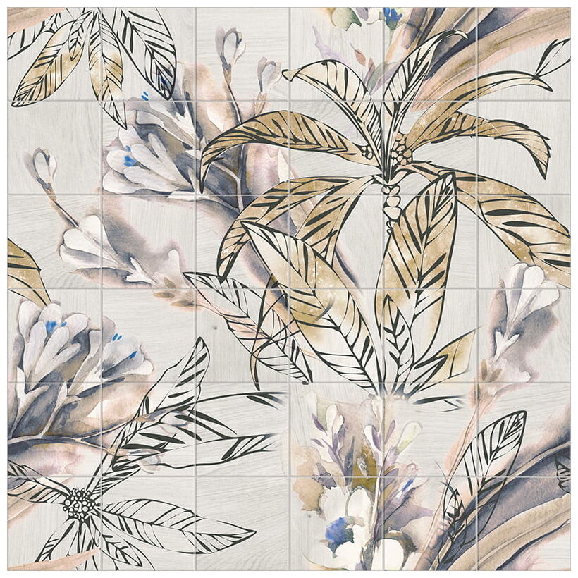 mainzu ceramica mural autumn leaves 36-elem. dekor 20x20 - zdjęcie główne