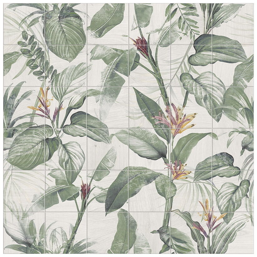 mainzu ceramica mural spring leaves 36-elem. dekor 20x20 - zdjęcie główne