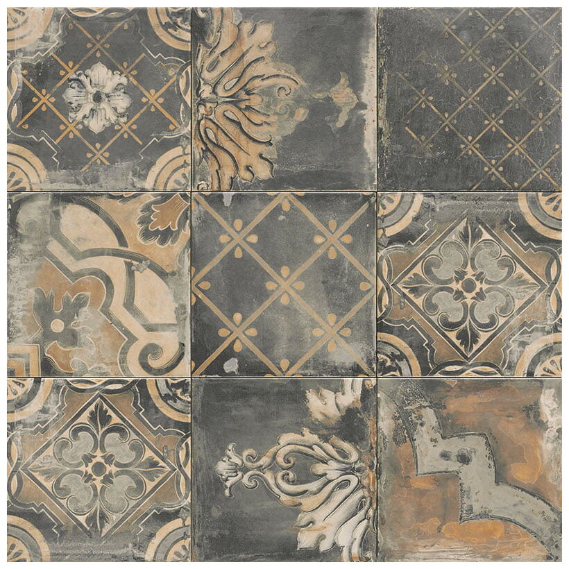 mainzu ceramica canaletto nero dekor 20x20 - zdjęcie główne