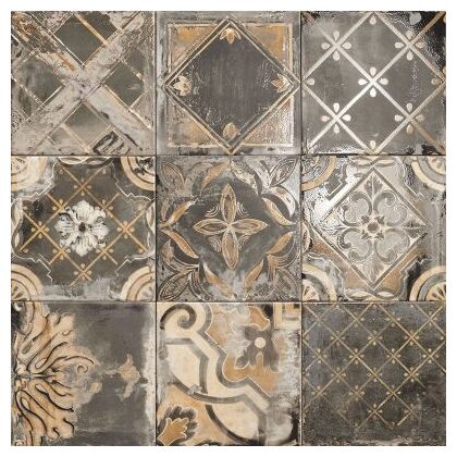 mainzu ceramica ricordi nero dekor 20x20 - zdjęcie główne
