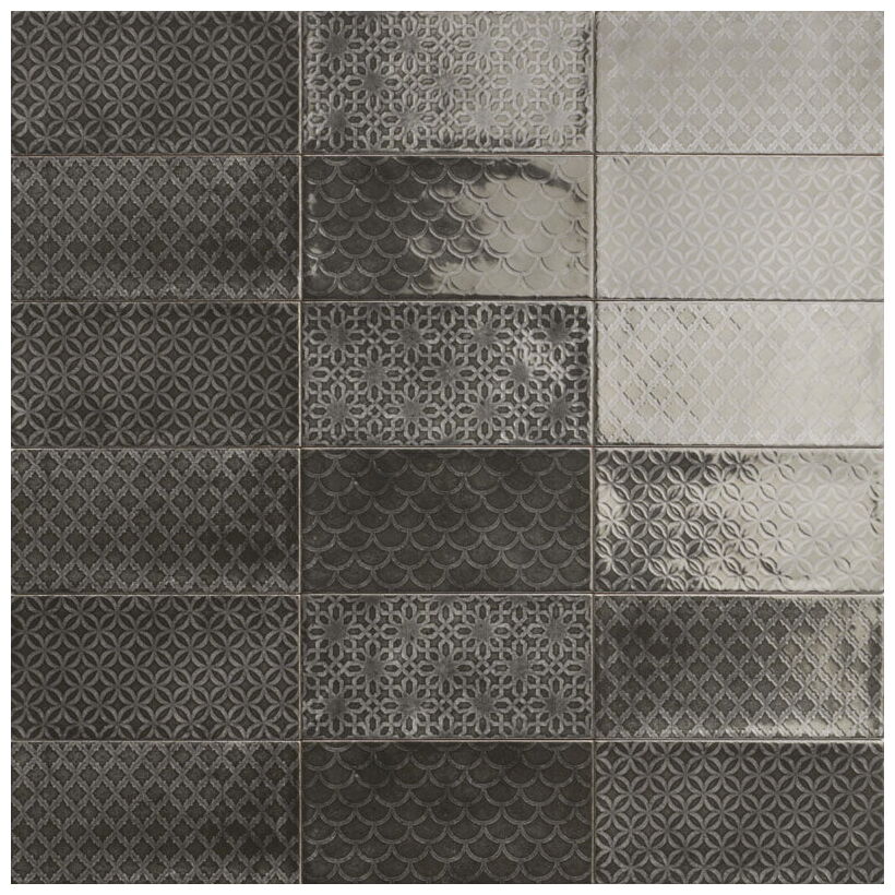 mainzu ceramica camden nero dekor 10x20 - zdjęcie główne