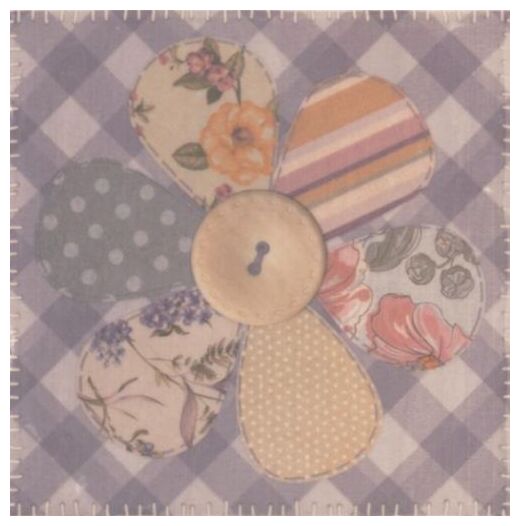 Mała błyszcząca płytka Tissu Patch-2 dekor 15x15 z patchworkowym wzorem w ciepłych tonacjach