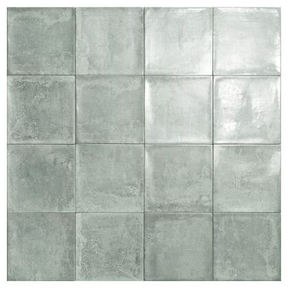 Szara błyszcząca płytka ścienna Nazari Menta 15x15 z subtelnymi zróżnicowaniami odcieni