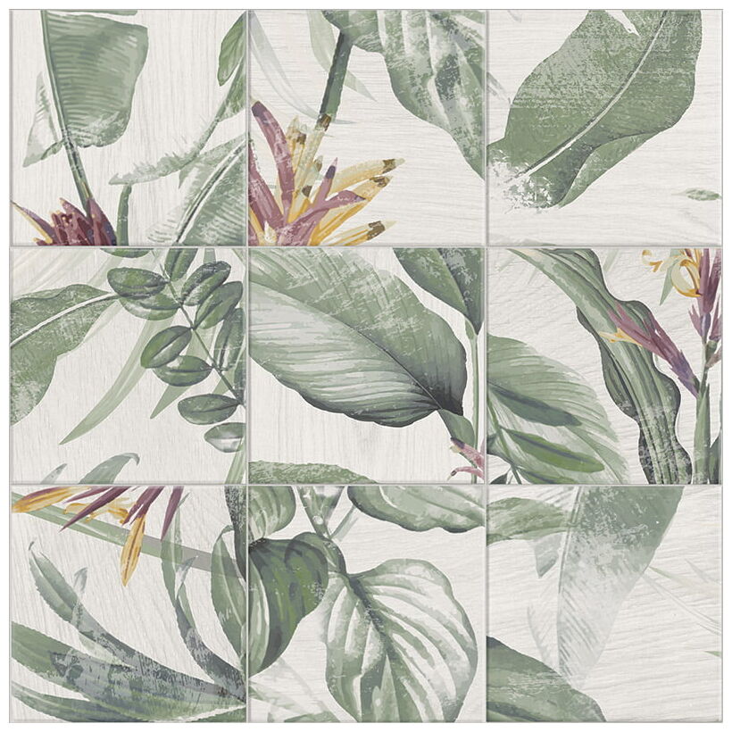 mainzu ceramica bottega spring leaves dekor 20x20 - zdjęcie główne