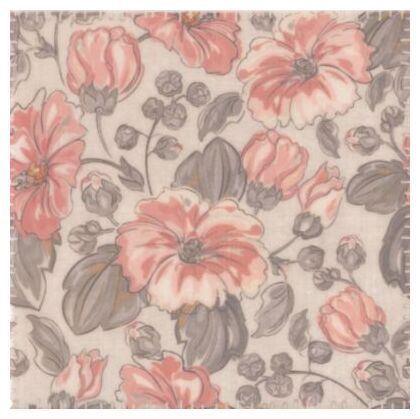 Mała płytka Tissu Patch Camelia z kwiatowym wzorem na kremowym tle i błyszczącą powierzchnią