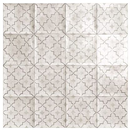 Mała płytka Comares dekor 15x15 z jasnym geometrycznym wzorem i błyszczącą powierzchnią