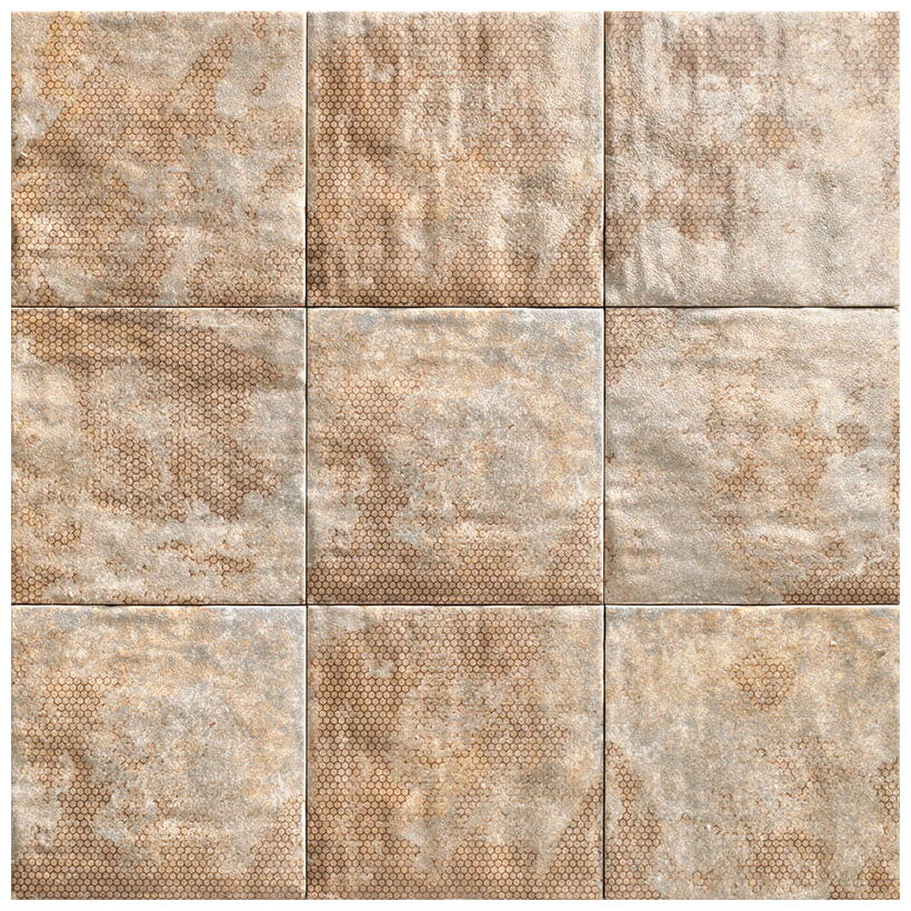 Mała satynowa płytka Mandala Brown 20x20 cm z brązowymi odcieniami i geometrycznym wzorem