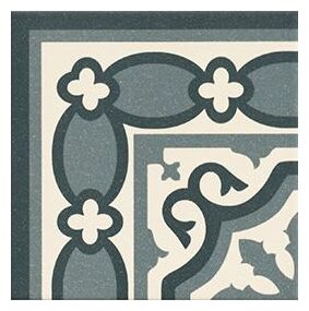 Mała płytka Florentine Blue Esquina 20x20 z geometrycznym wzorem w niebieskim i beżu