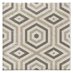 Matowa płytka Norland Oslo 20x20 cm z geometrycznym wzorem w odcieniach beżu i szarości