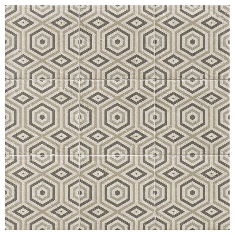Matowa płytka Norland Oslo 20x20 cm z geometrycznym wzorem w odcieniach beżu i szarości - zdjęcie nr: 2