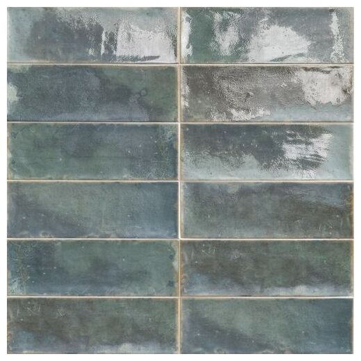 Błyszcząca płytka ścienna Alboran Aqua 10x30 w odcieniu intensywnego niebieskiego