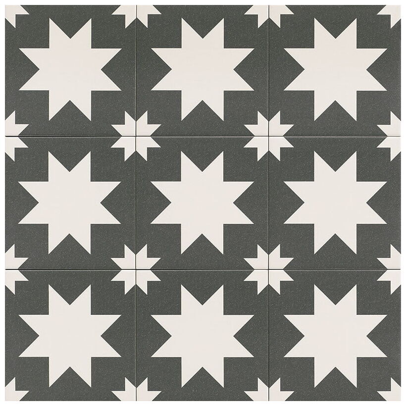 mainzu ceramica fired star black płytka podłogowa 20x20 - zdjęcie główne
