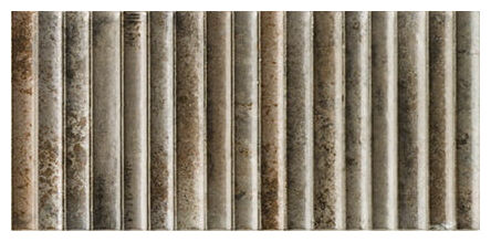 Szara glazura Lugano Caramel 15x30 z efektem 3D i błyszczącą strukturą pasków