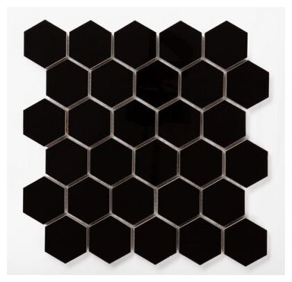 manufaktura mozaik heksagon czarny połysk mozaika 30x30 - zdjęcie główne