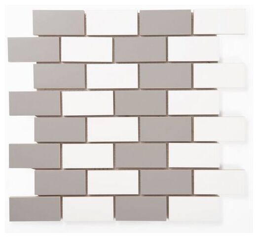 manufaktura mozaik cegiełki biało-szare mozaika 30x30 - zdjęcie główne