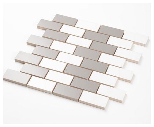 manufaktura mozaik cegiełki biało-szare mozaika 30x30 - zdjęcie nr: 2