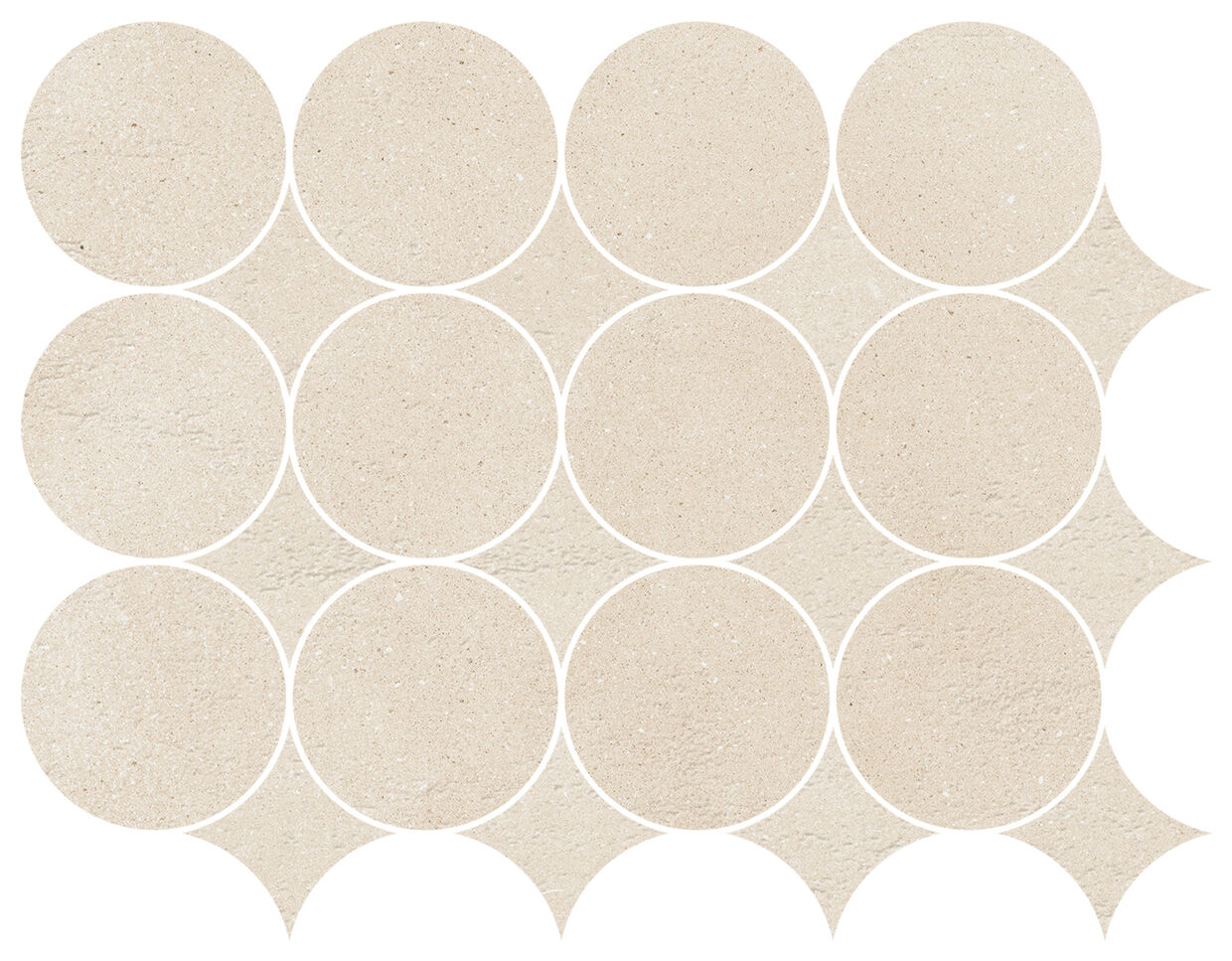 Marazzi Slow Pomice Mosaico Circolare MP2T 32.1x41.6 - duża mozaika matowa na zewnątrz