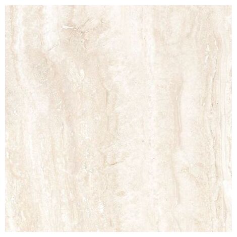 Marbleplay Travertino M4LH gres 58x58 o jasnym wzorze trawertynu z eleganckim połyskiem