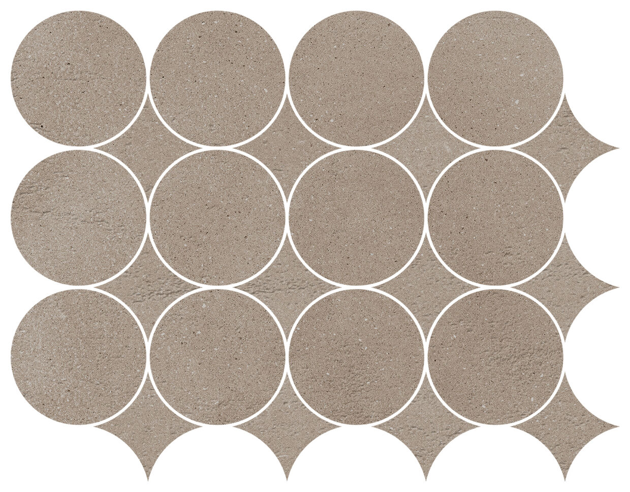 Marazzi Slow Argilla Mosaico Circolare MP2U 32.1x41.6 - matowa mozaika betonopodobna do łazienki i kuchni