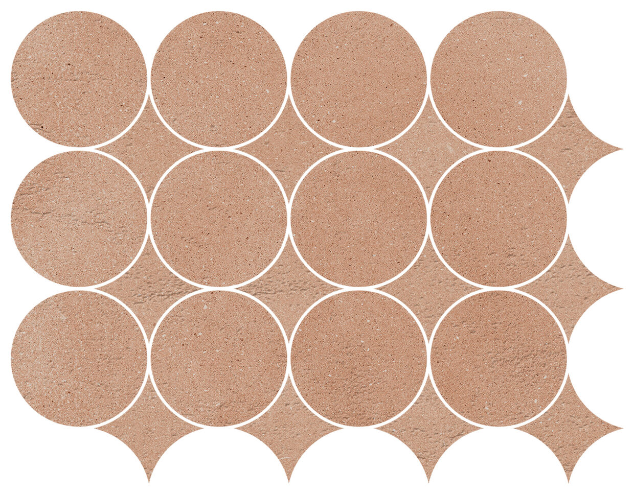 Marazzi Slow Cotto Mosaico Circolare MP2Z 32.1x41.6 - matowa mozaika betonopodobna do salonu