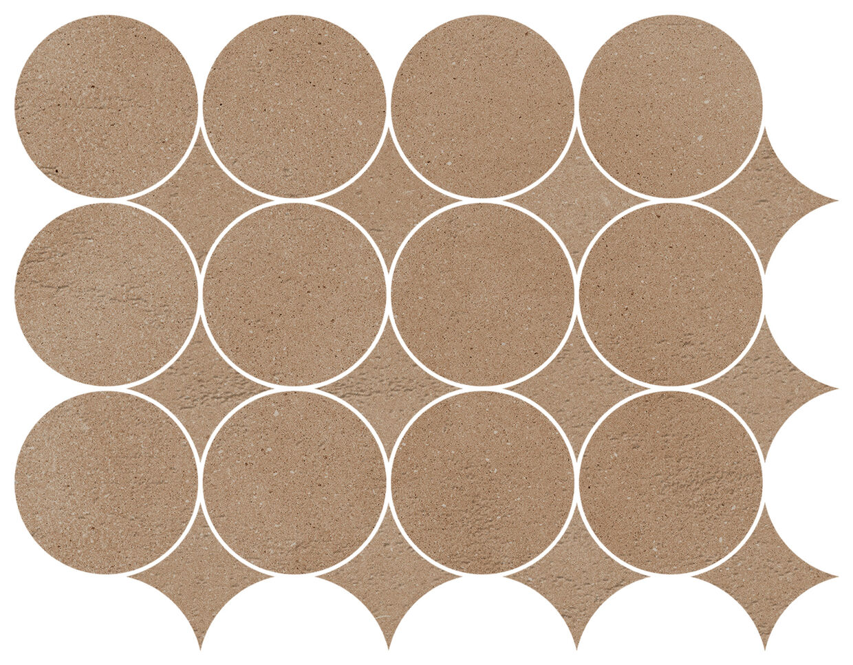 Marazzi Slow Coccio Mosaico Circolare MP2V 32.1x41.6 - matowa mozaika imitująca beton do salonu