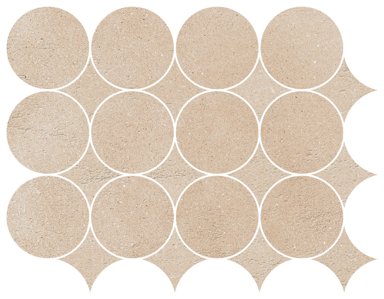 Marazzi Slow Calce Mosaico Circolare MP2Y 32.1x41.6 - mozaika matowa kuchenna i łazienkowa betonopodobna