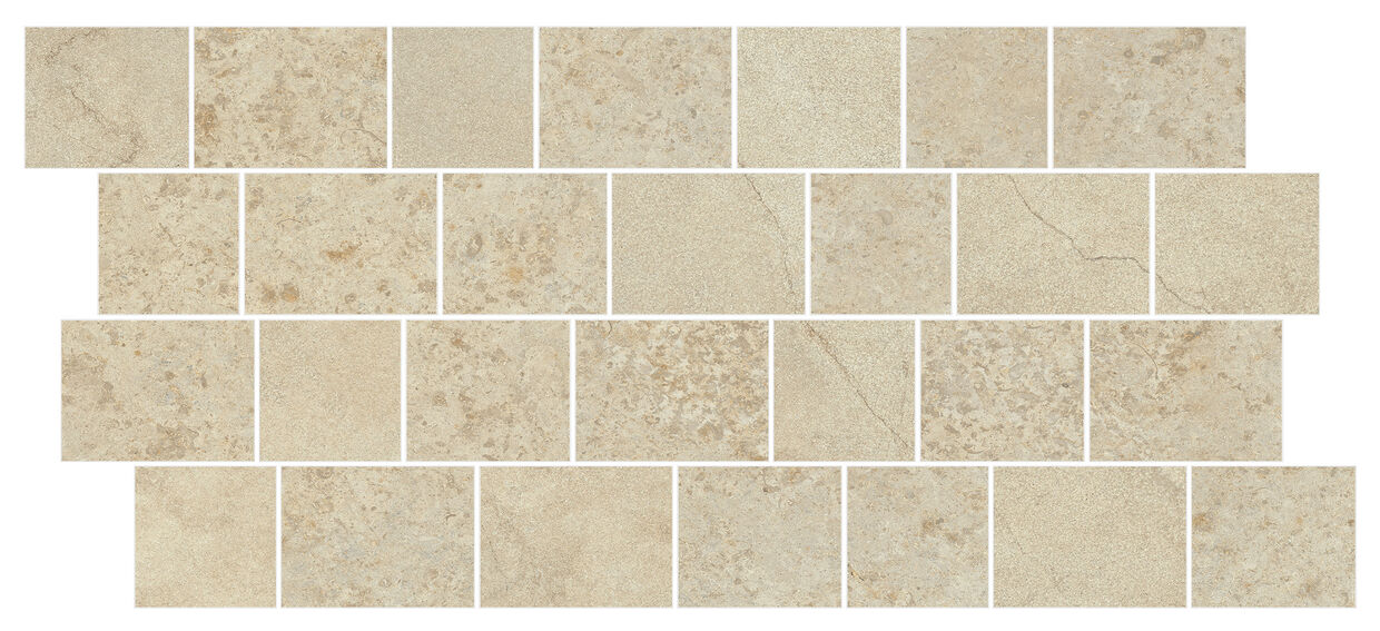 Marazzi Uniche Arles Mosaico Spaccatella Maqw 28.4x59.4 - beżowa mozaika gresowa kamieniopodobna