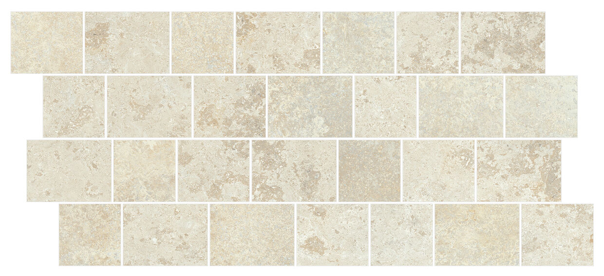 Marazzi Uniche Cadiz Mosaico Spaccatella STR MAR0 28.4x59.4 - beżowa mozaika gresowa strukturalna