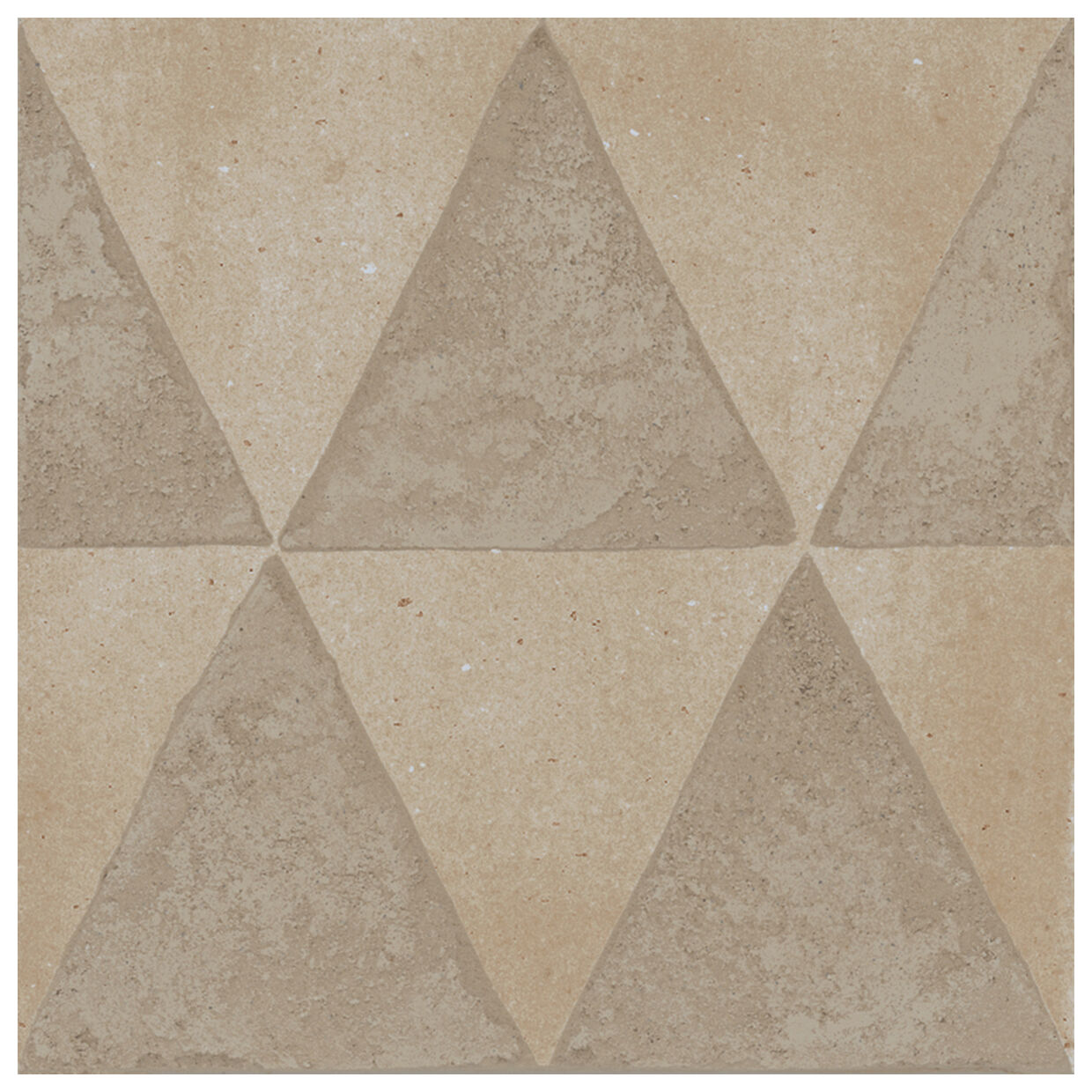 Marazzi Artcraft Sabbia Decoro Triangoli MH0U 20x20 - beżowa płytka dekoracyjna imitująca beton