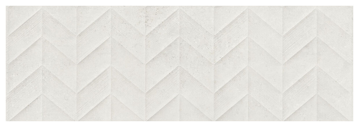 Biała glazura Work White Spike M138 3D z matową powierzchnią i strukturą klinów 30x90 cm