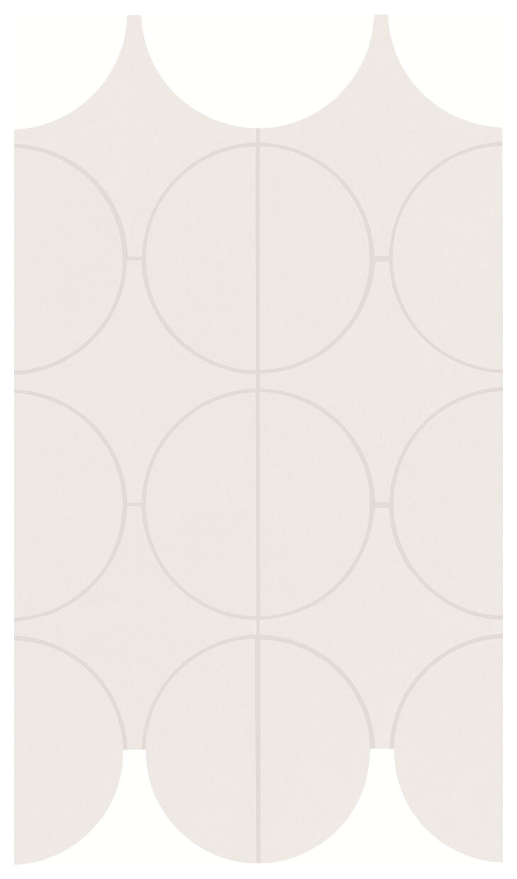 Marazzi Cementum ASH Mosaico Cerchi M9XZ 23.8x41.4 - biała mozaika imitująca beton łazienkowa i kuchenna