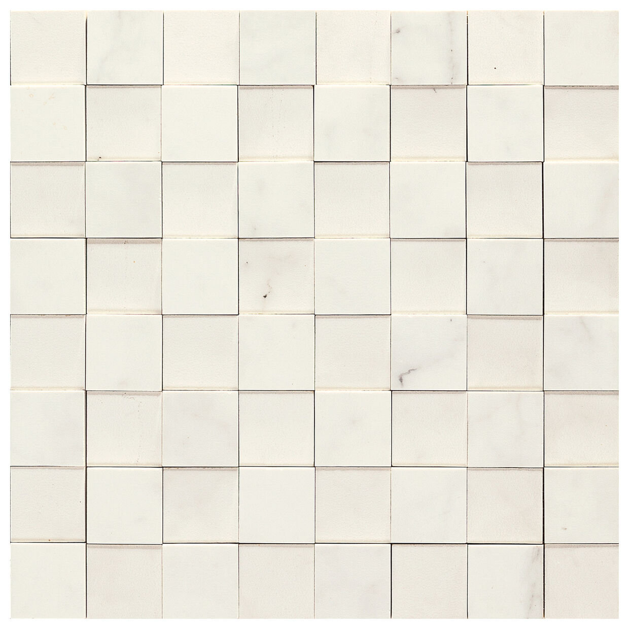 Marazzi Allmarble Statuario Mosaico 3D Mmpu 30x30 - biała mozaika strukturalna