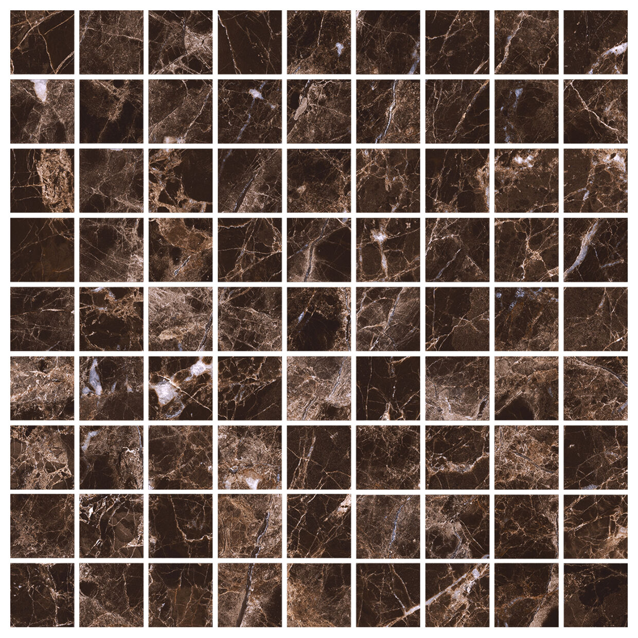 Marazzi Allmarble Emperador Mosaico LUX MEZ5 30x30 - brązowa mozaika imitująca marmur
